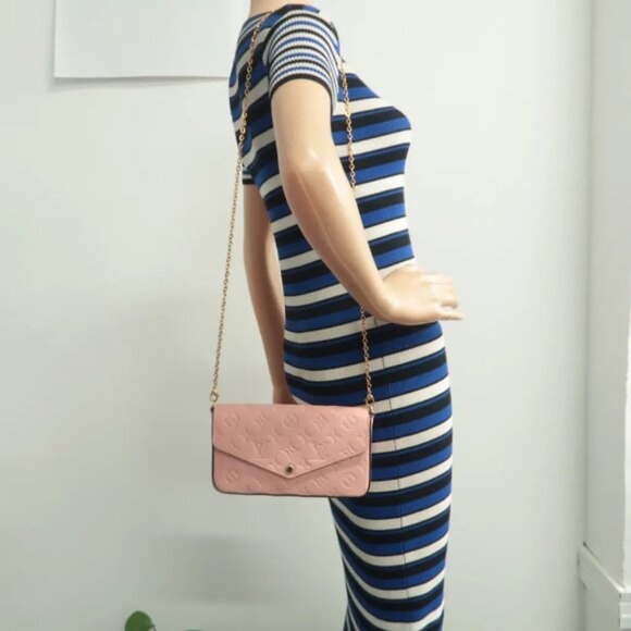 100% Authentic Louis Vuitton Pochette Felicie Pink W/P Monogram Shoulder Bag - Picture 12 of 12